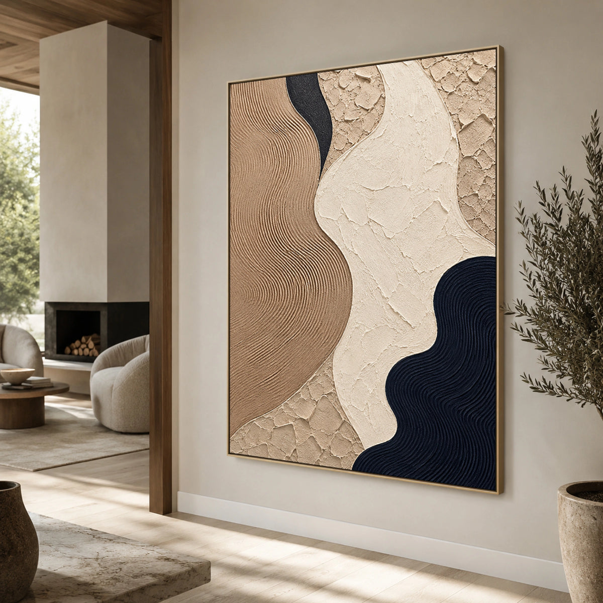Textured & Impasto Art｜Organic Wave Contrast