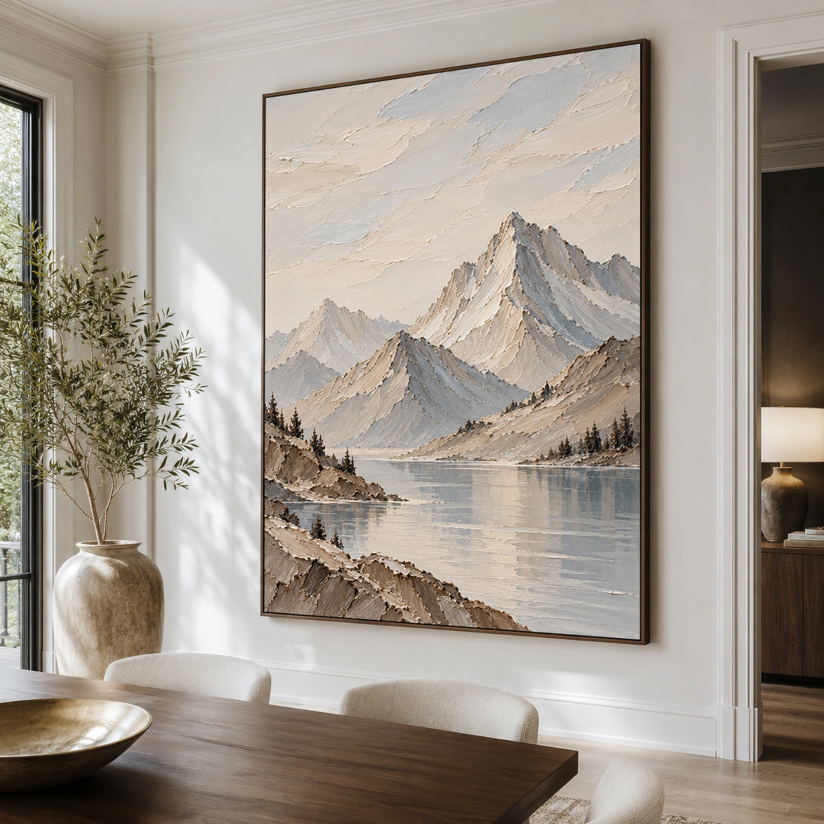 Textured & Impasto Art｜Mountain Lake Serenity