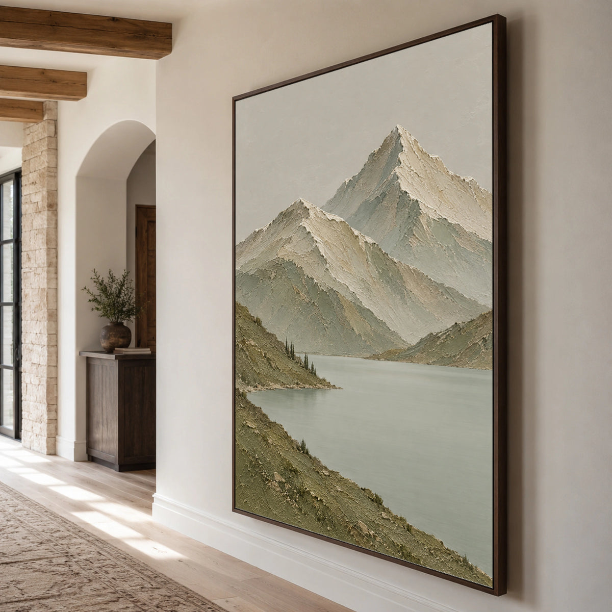 Textured & Impasto Art｜Mountain Lake Tranquility