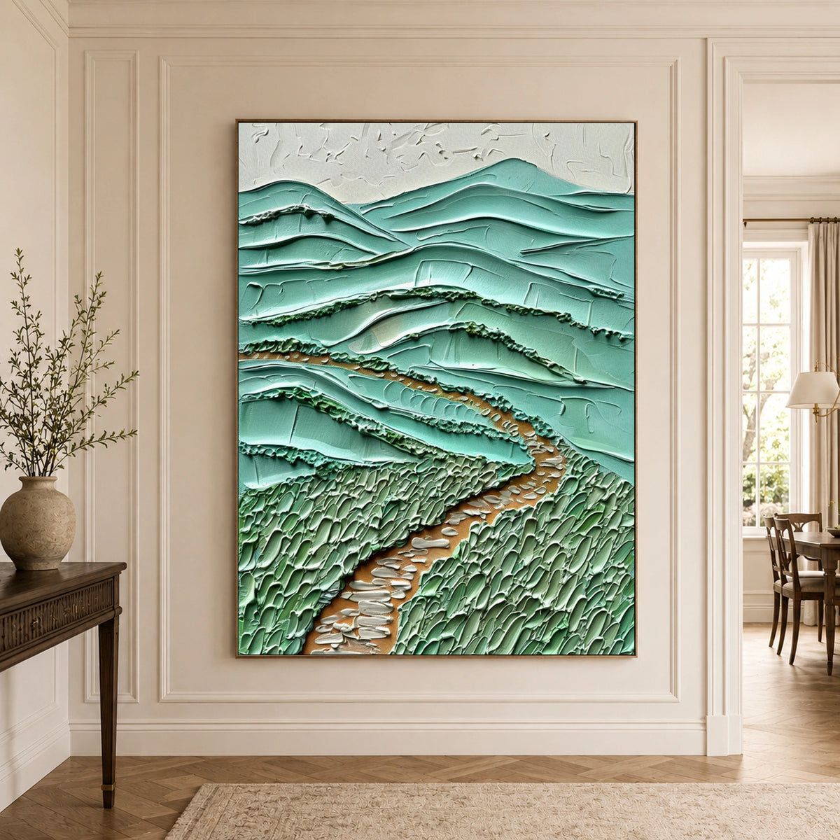 Textured & Impasto Art｜Emerald Valley Path