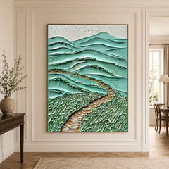 Textured & Impasto Art｜Emerald Valley Path
