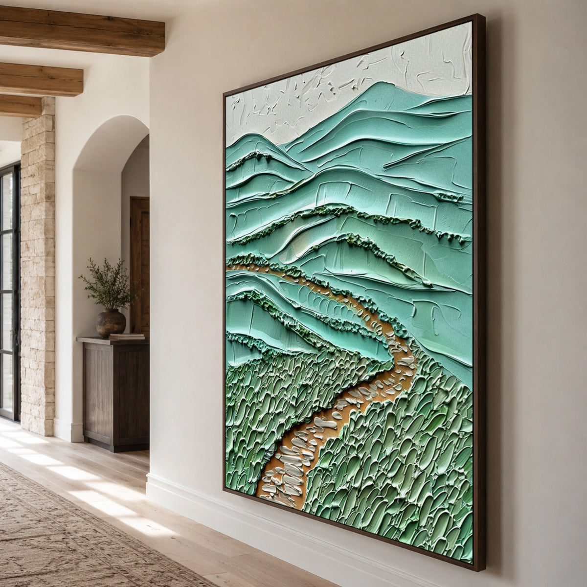 Textured & Impasto Art｜Emerald Valley Path