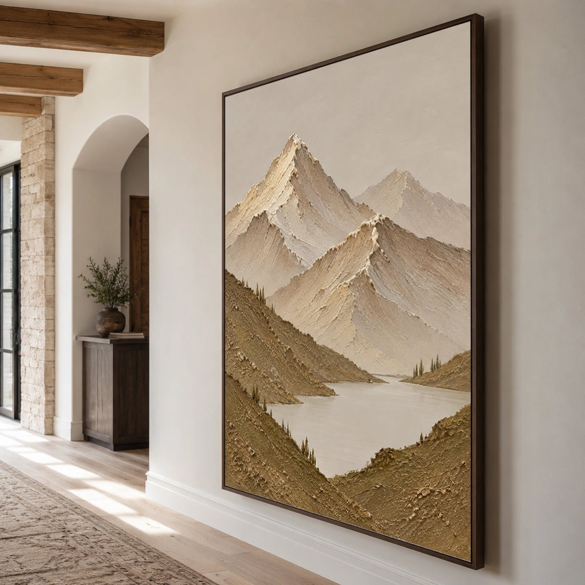 Textured & Impasto Art｜Desert Mountain Lake