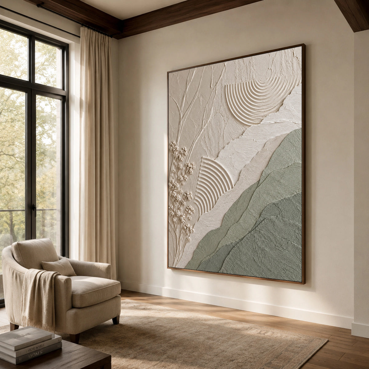 Textured & Impasto Art｜Sage Stone Harmony