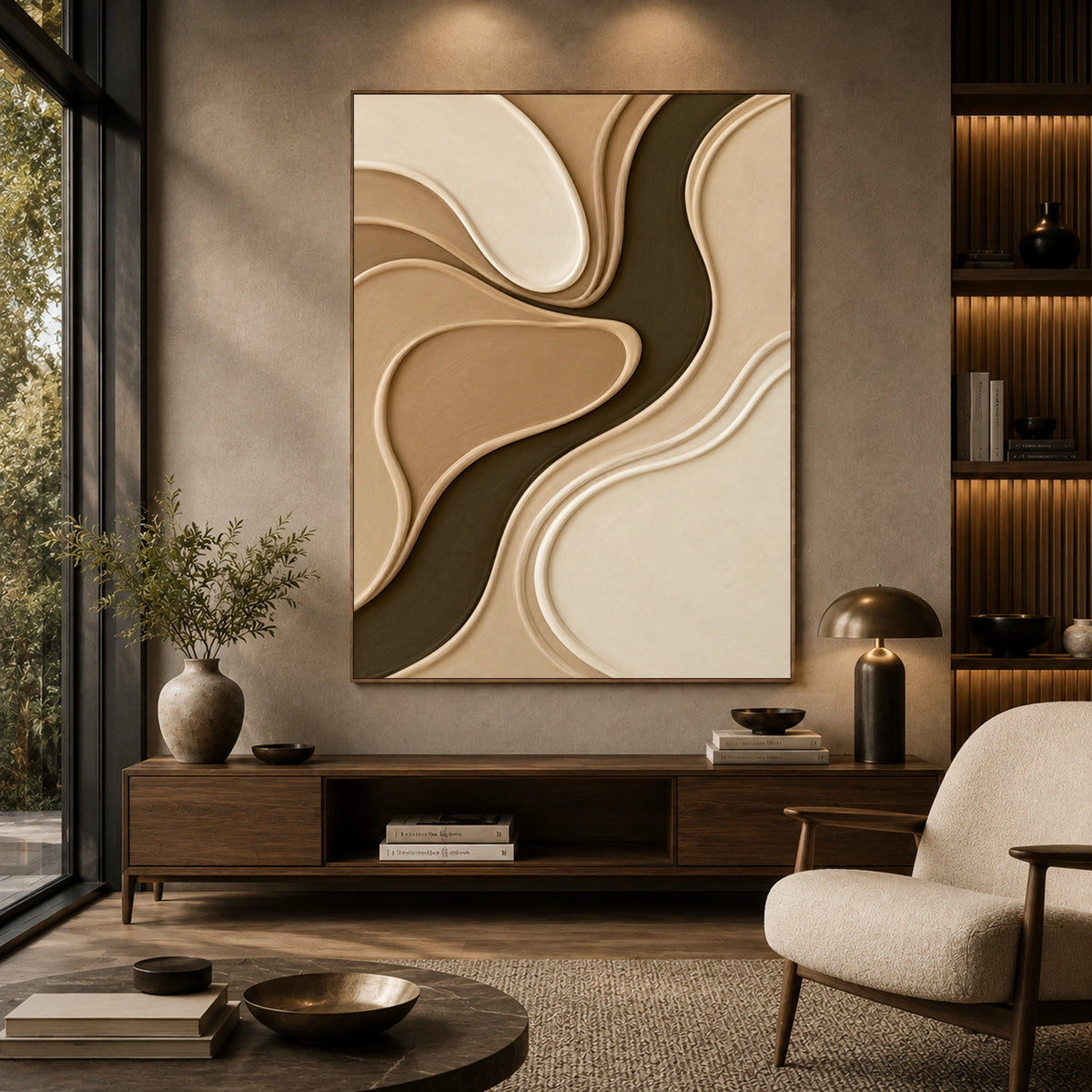 Textured & Impasto Art｜Sandstone Curve Harmony