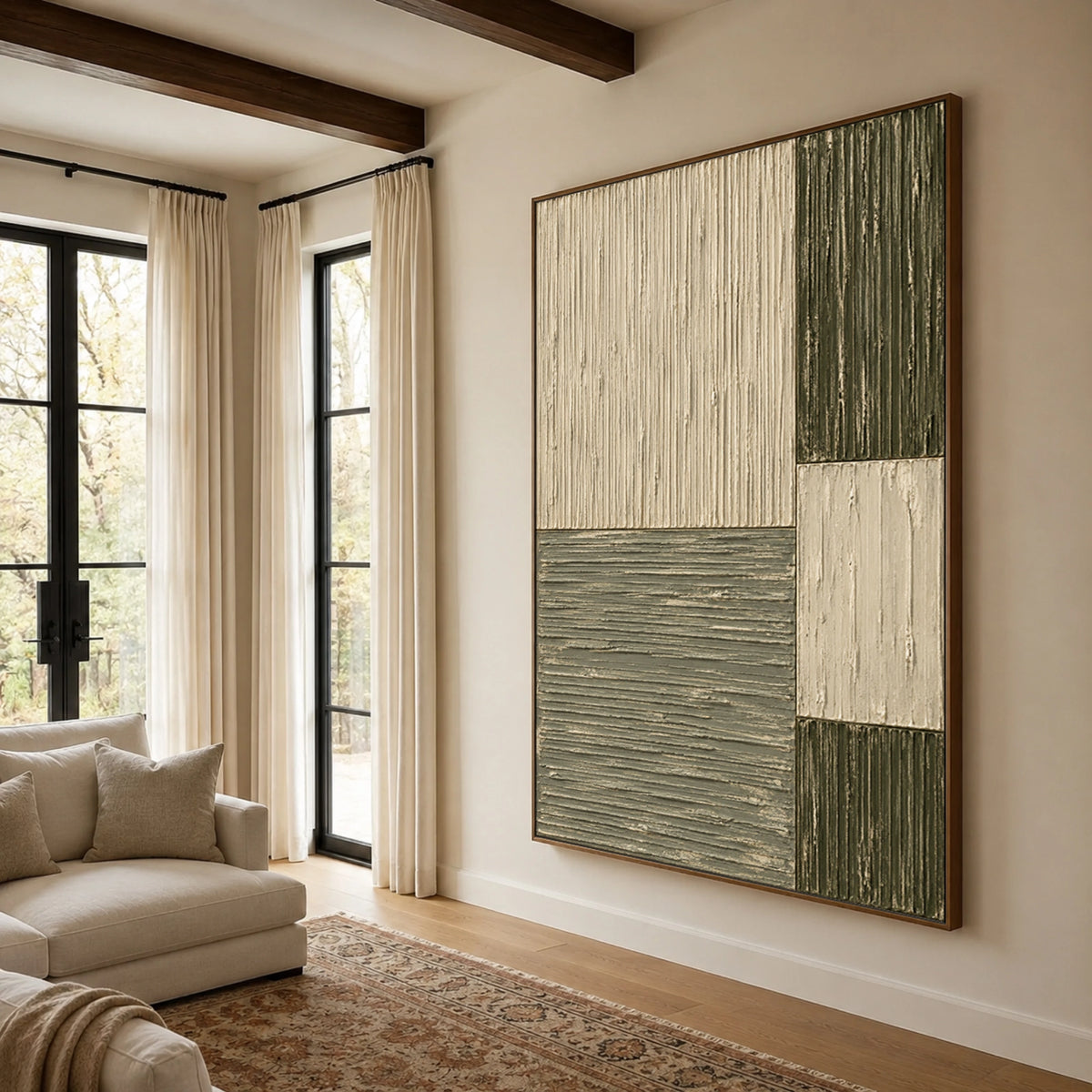 Textured & Impasto Art｜Olive Texture Grid