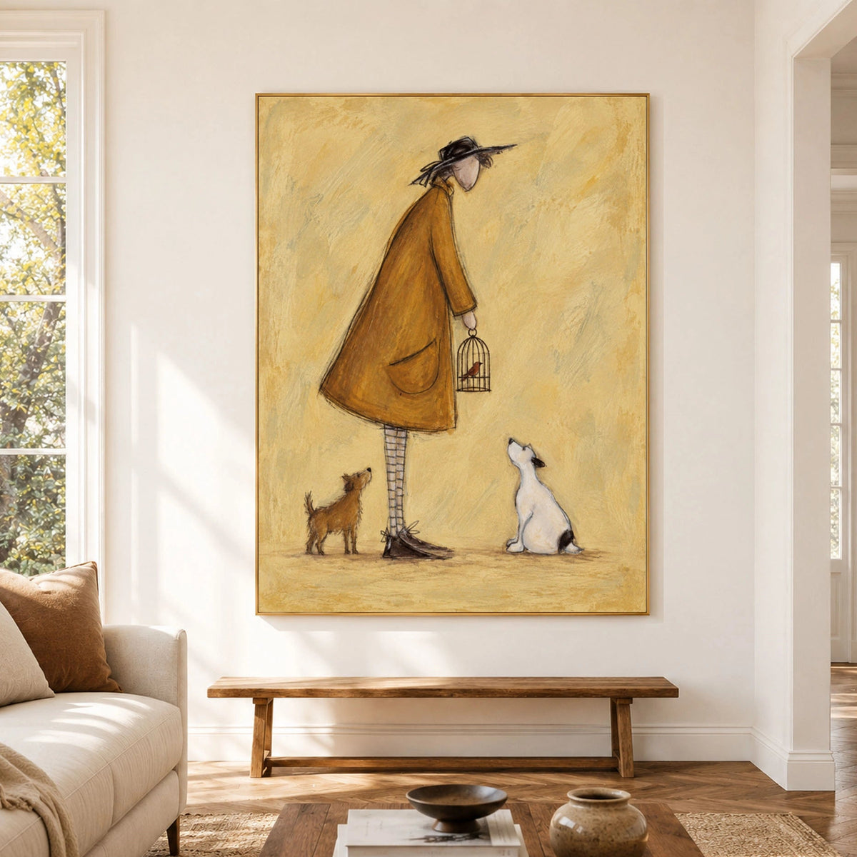Modern Folk Art | Golden Bird Keeper