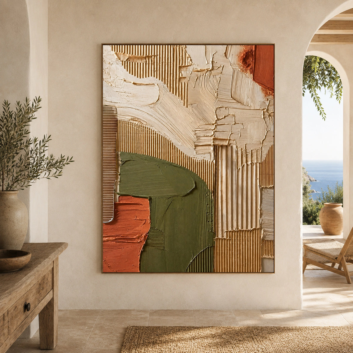 Textured & Impasto Art｜Earth Mosaic Relief