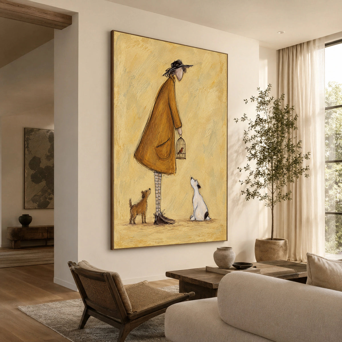 Modern Folk Art | Golden Bird Keeper