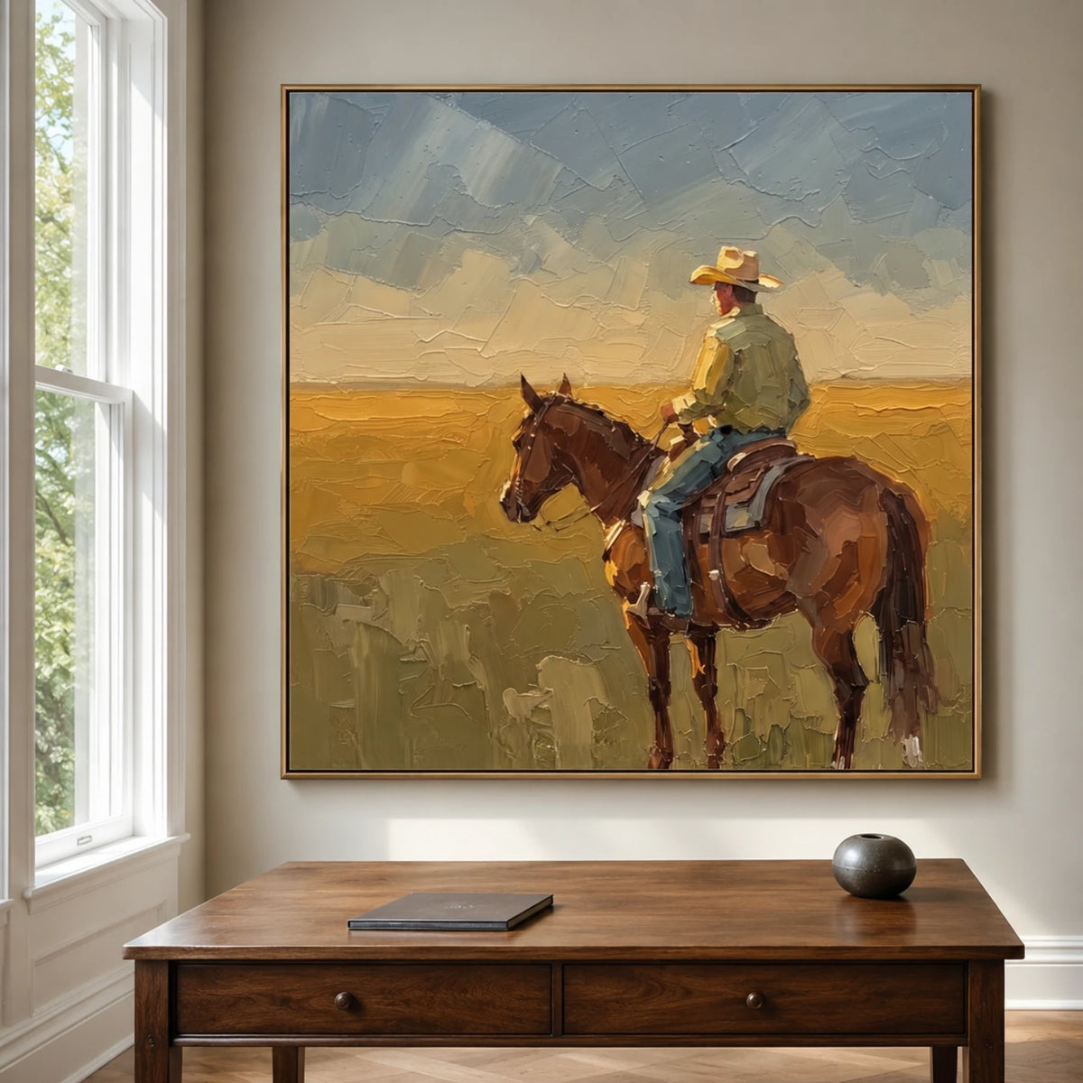 Western Landscapes Art｜Rider Across the Open Prairie