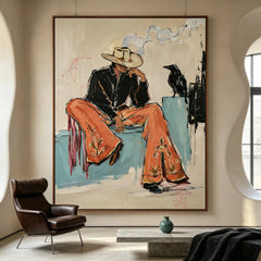 Western Pop Art｜Tangerine‑Feather Reverie