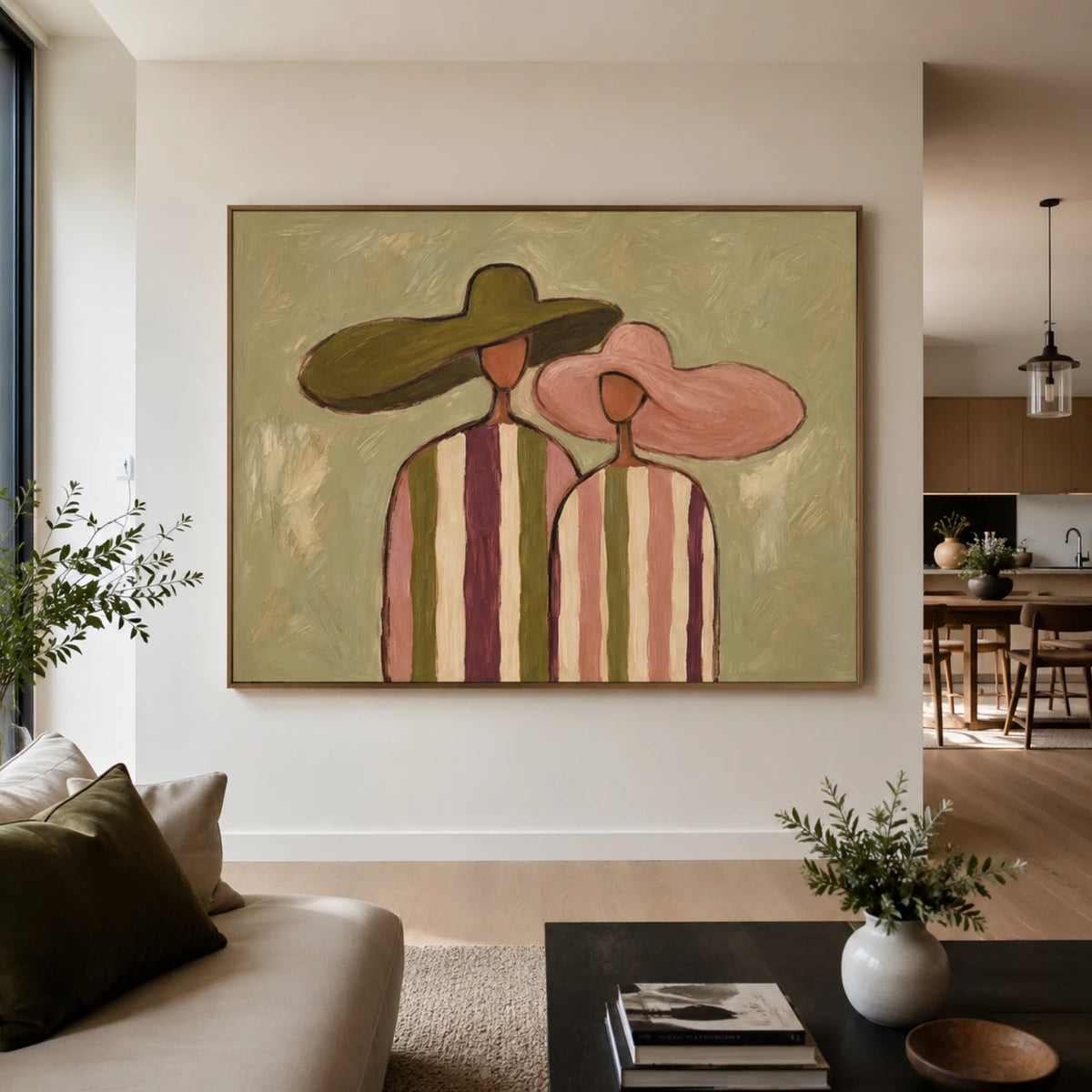 Vintage Americana Art｜Whispers Beneath Wide Brims