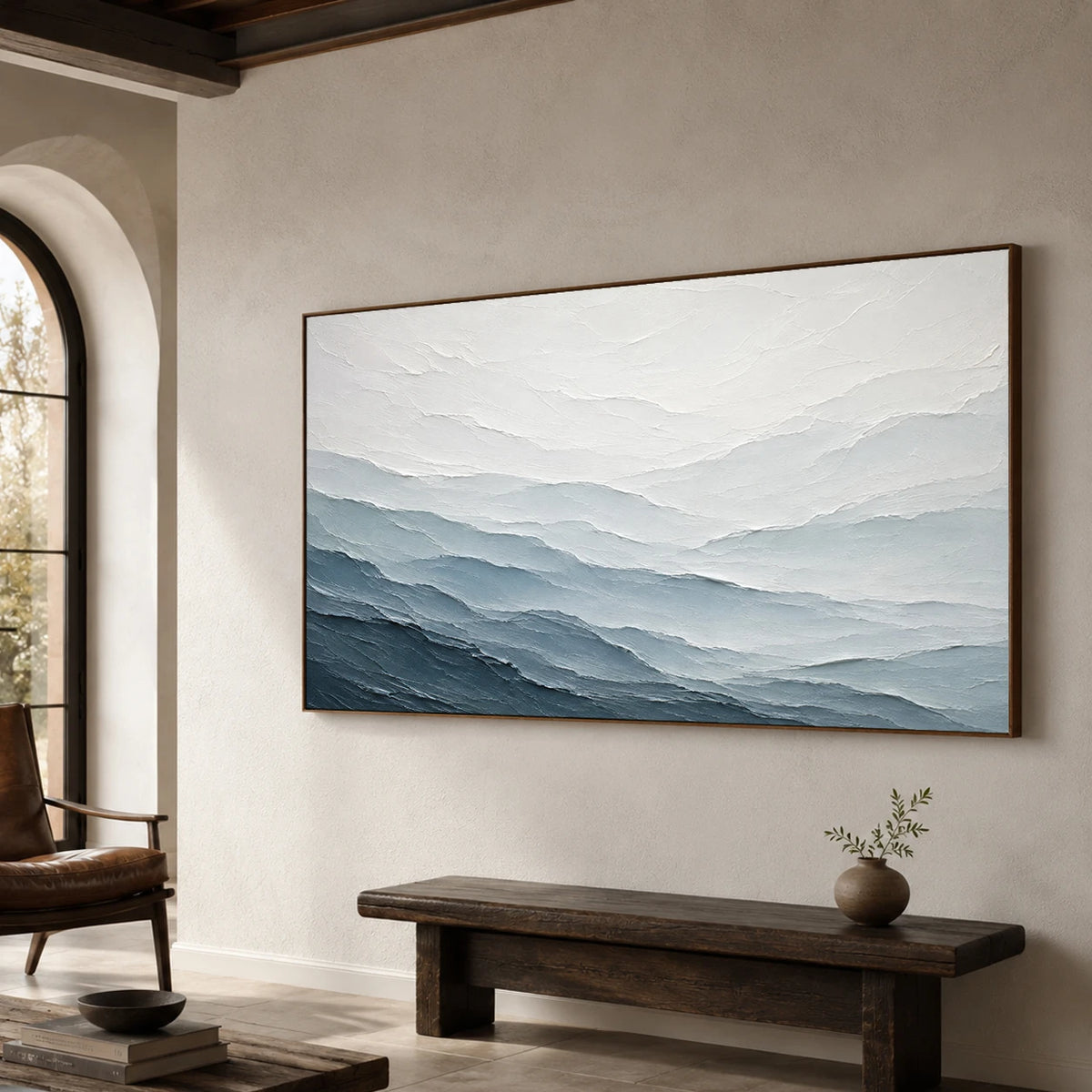Textured & Impasto Art｜Misty Blue Layers