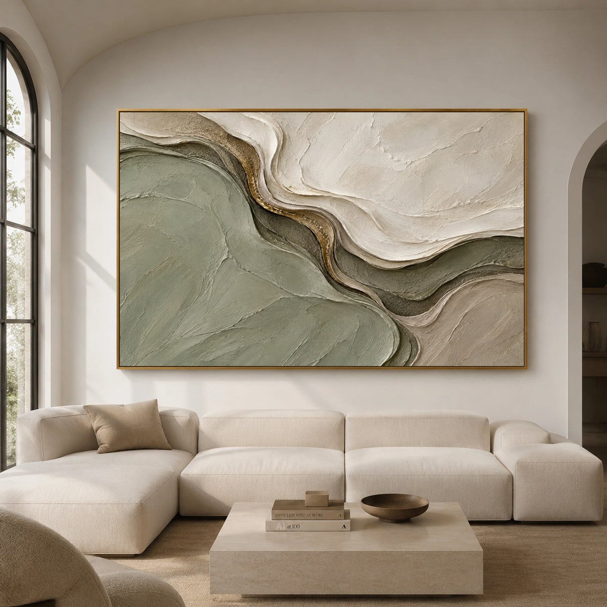 Textured & Impasto Art｜Sage River Layers