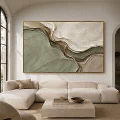 Textured & Impasto Art｜Sage River Layers