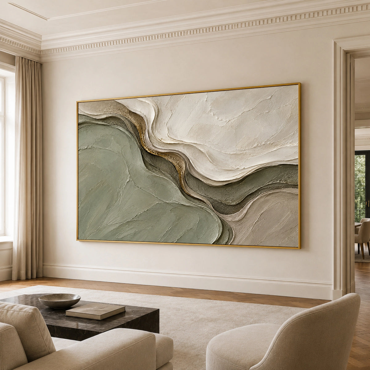 Textured & Impasto Art｜Sage River Layers