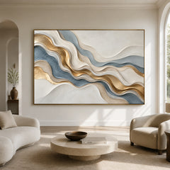 Textured & Impasto Art｜Golden River Flow