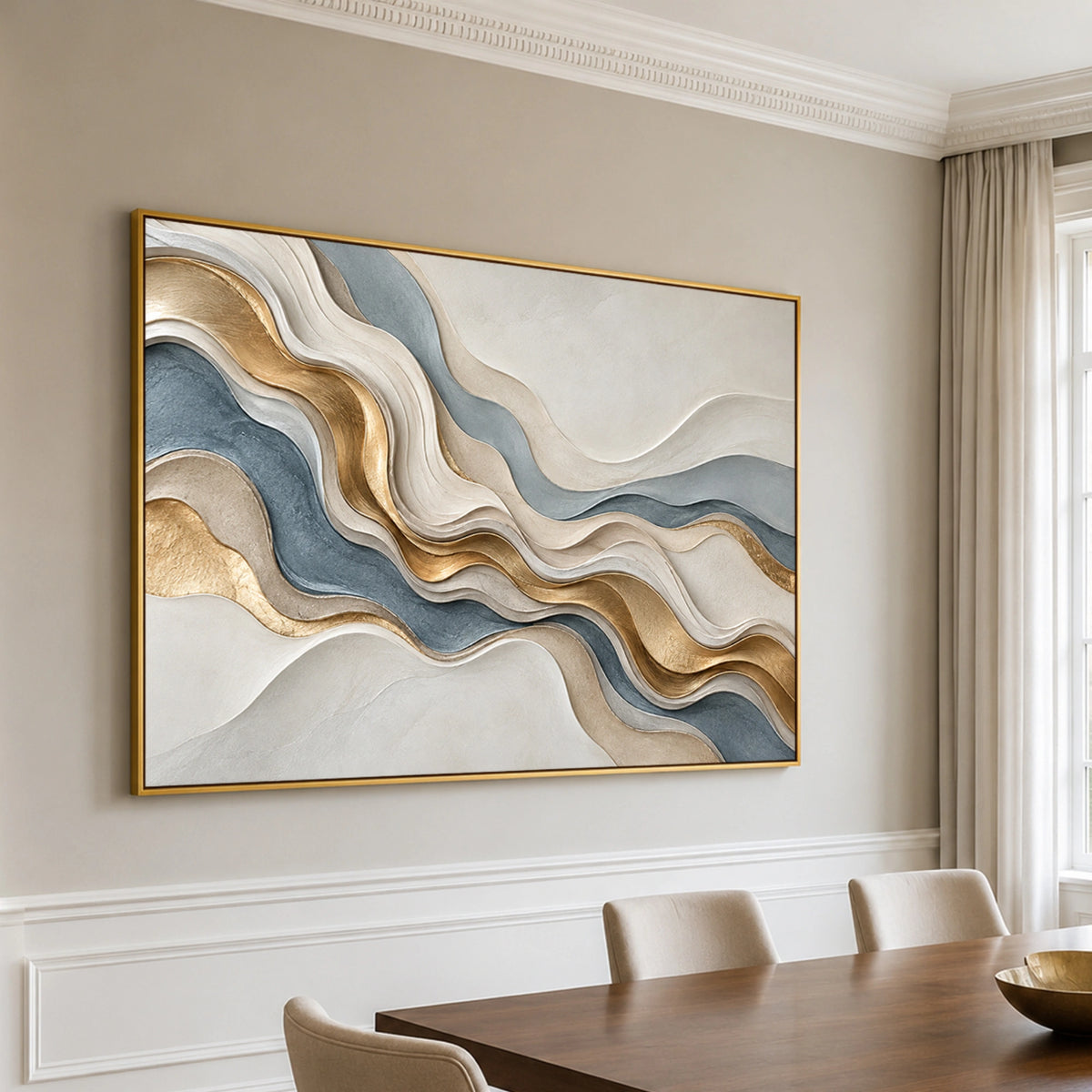 Textured & Impasto Art｜Golden River Flow