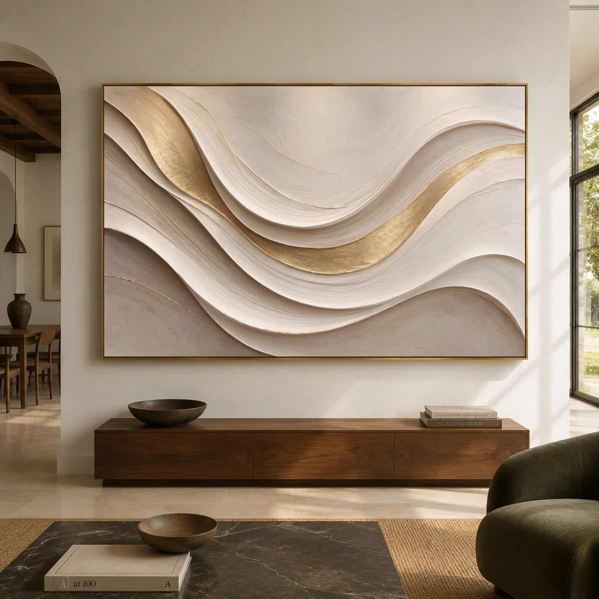 Textured & Impasto Art｜Golden Current