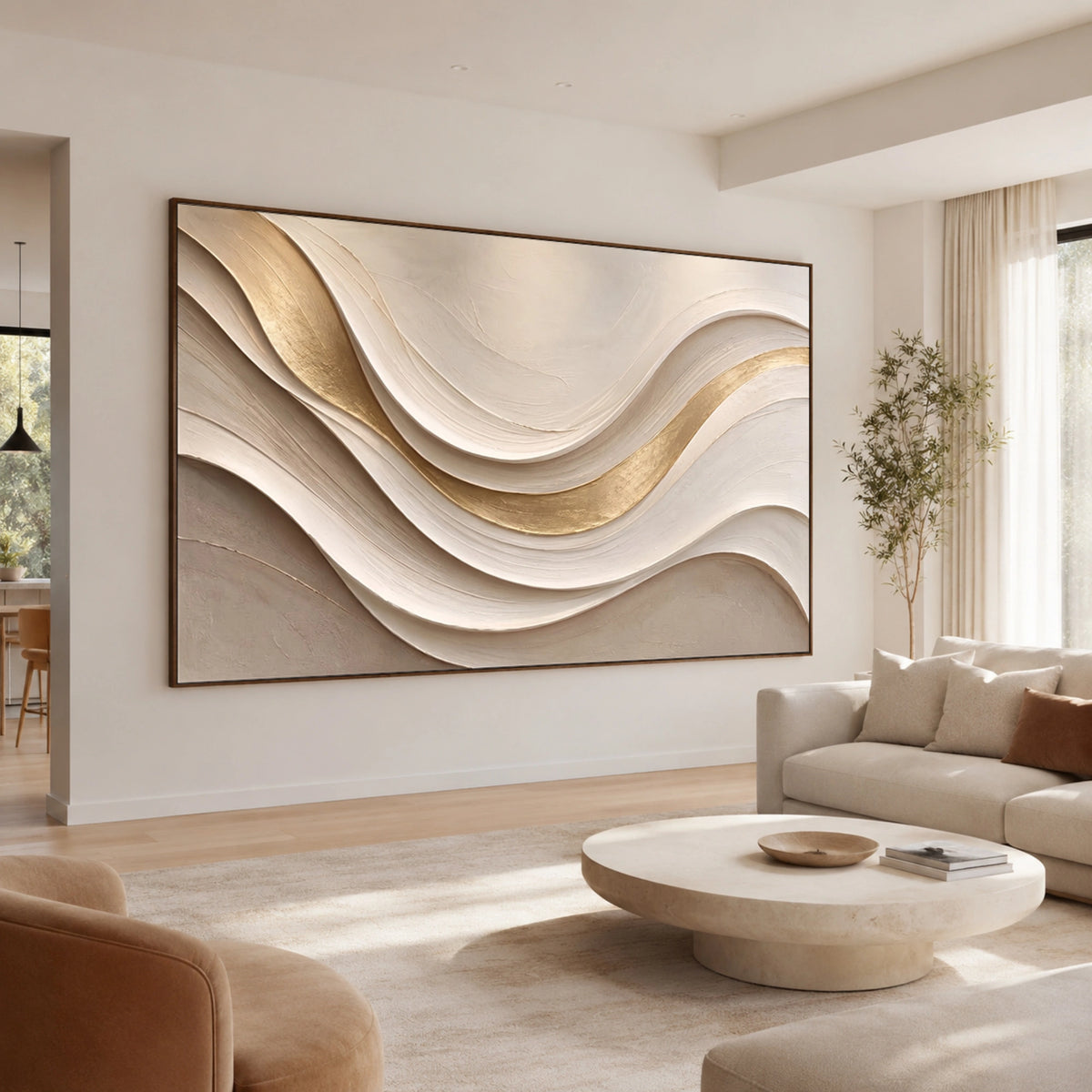 Textured & Impasto Art｜Golden Current