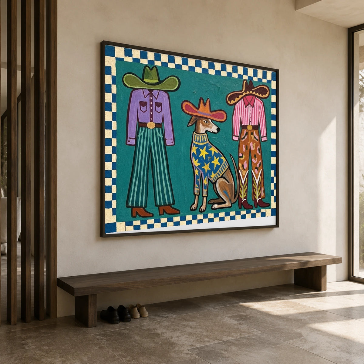 Western Pop Art｜Teal Prairie Crew