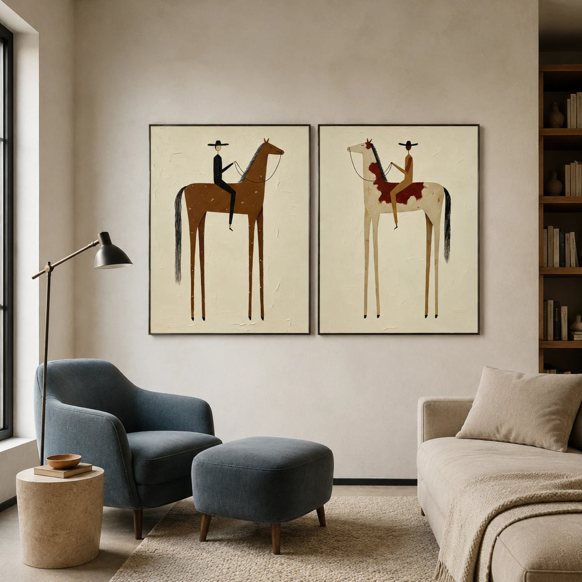 Vintage Americana Art｜Frontier Shadows