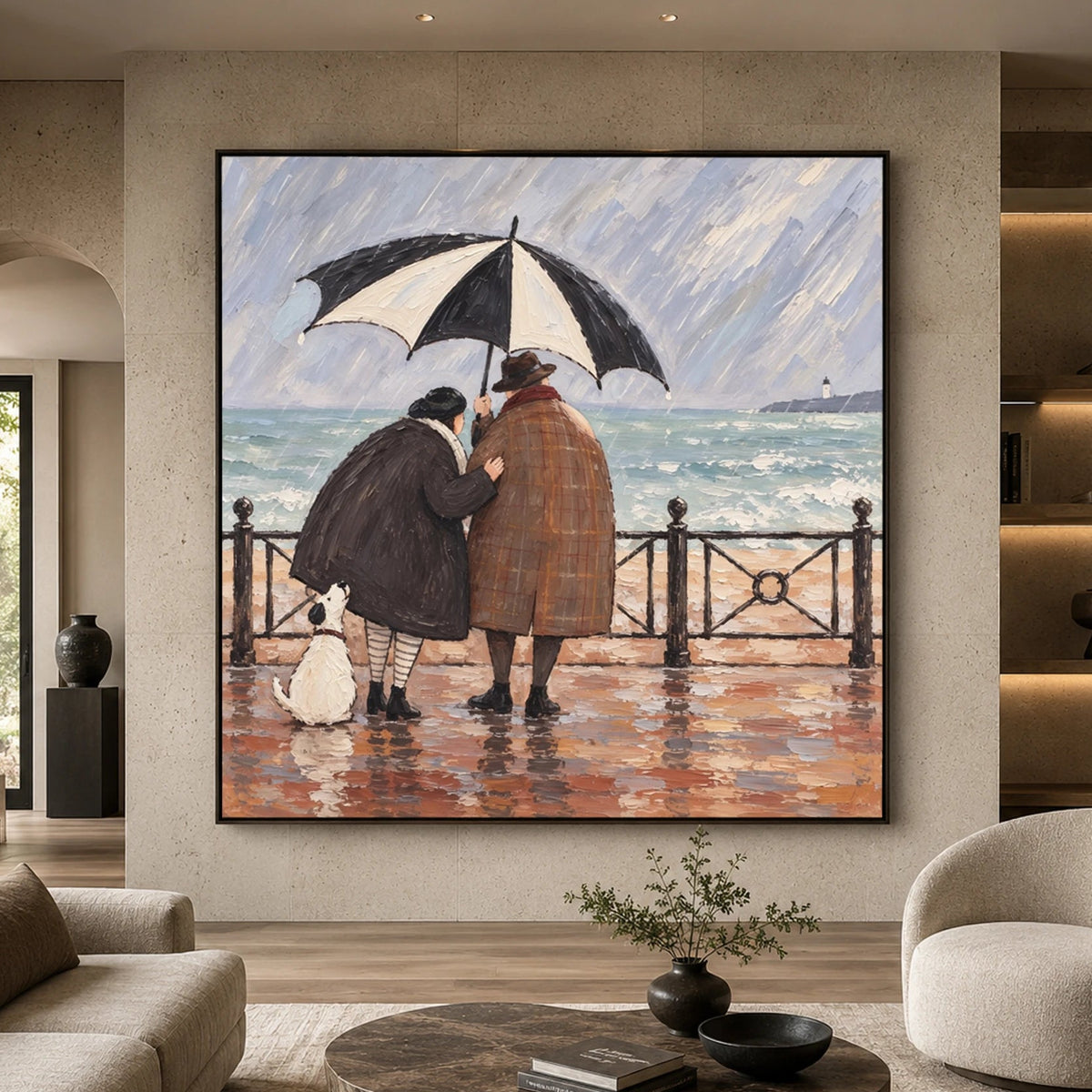 Modern Folk Art｜Rainy Seaside Walk