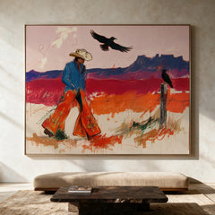 Western Pop Art｜Crows Over Crimson Badlands