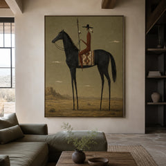 Vintage Americana Art｜Black Rider of the Frontier