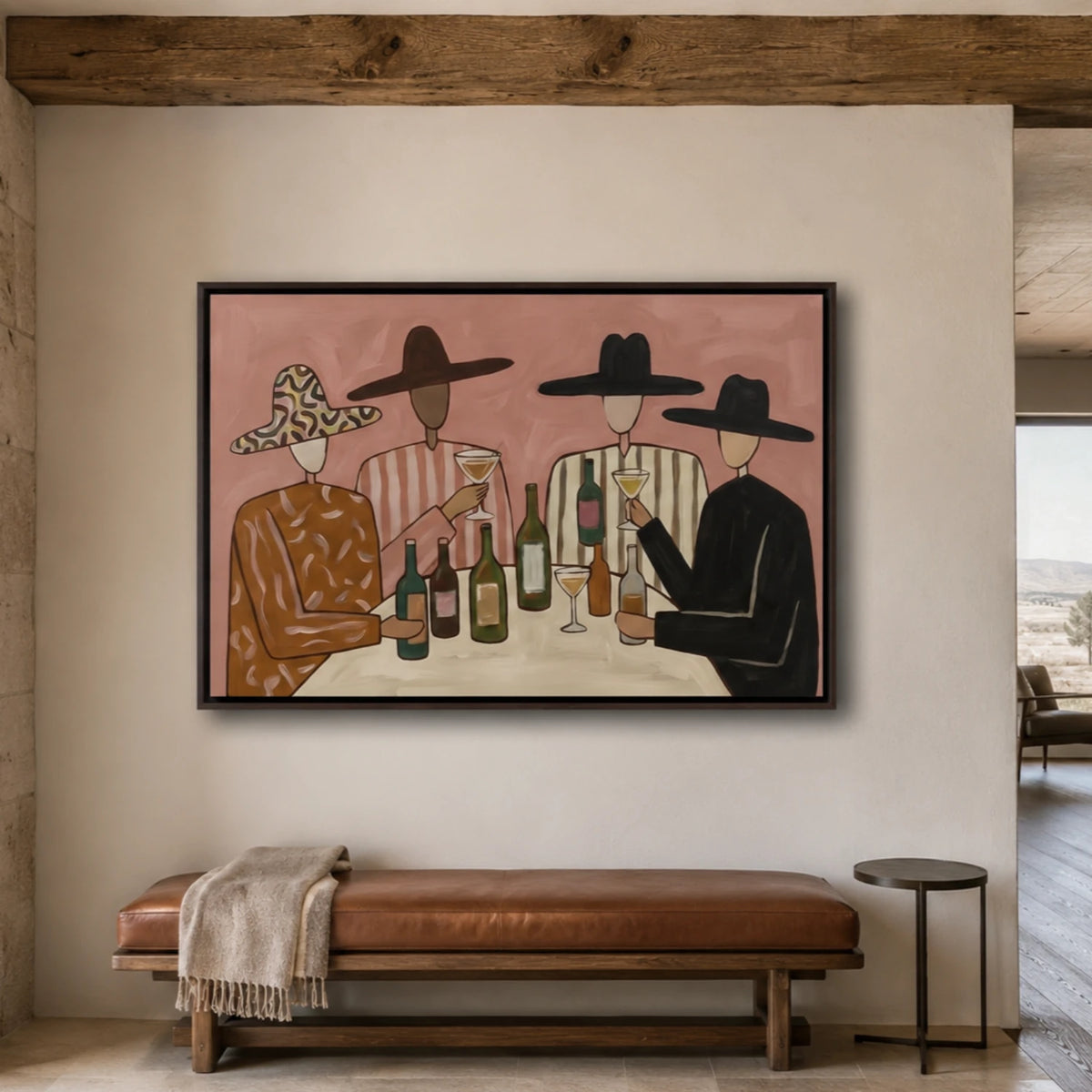 Vintage Americana Art｜Rosé Rendezvous