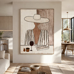 Vintage Americana Art｜Quiet Elegance Beneath the Wide Brim