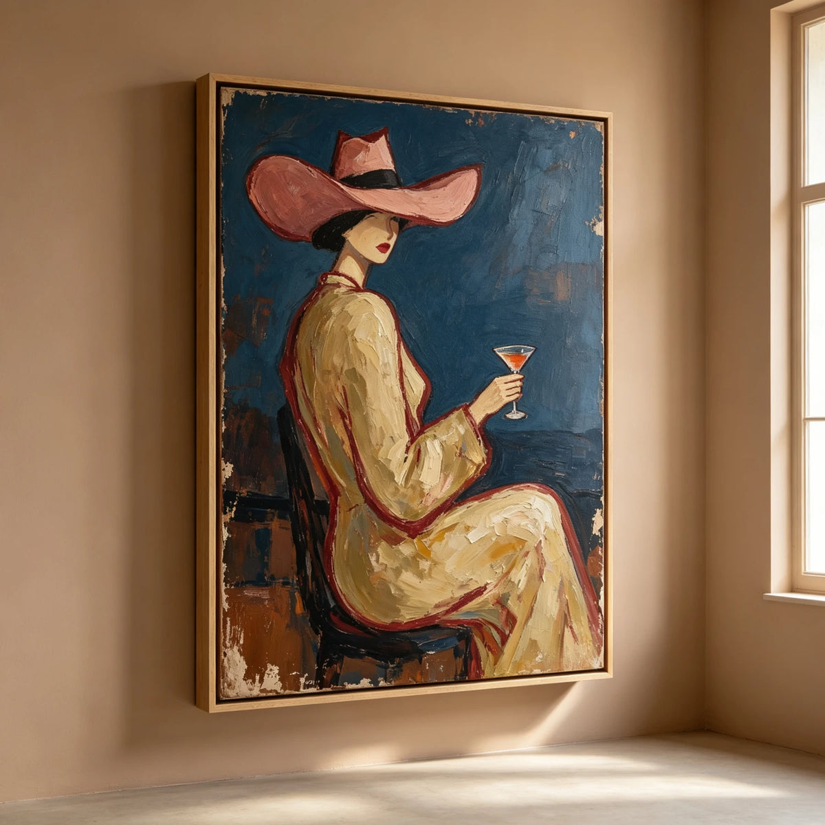 Western Pop Art｜Evening Sip In Deep Blue