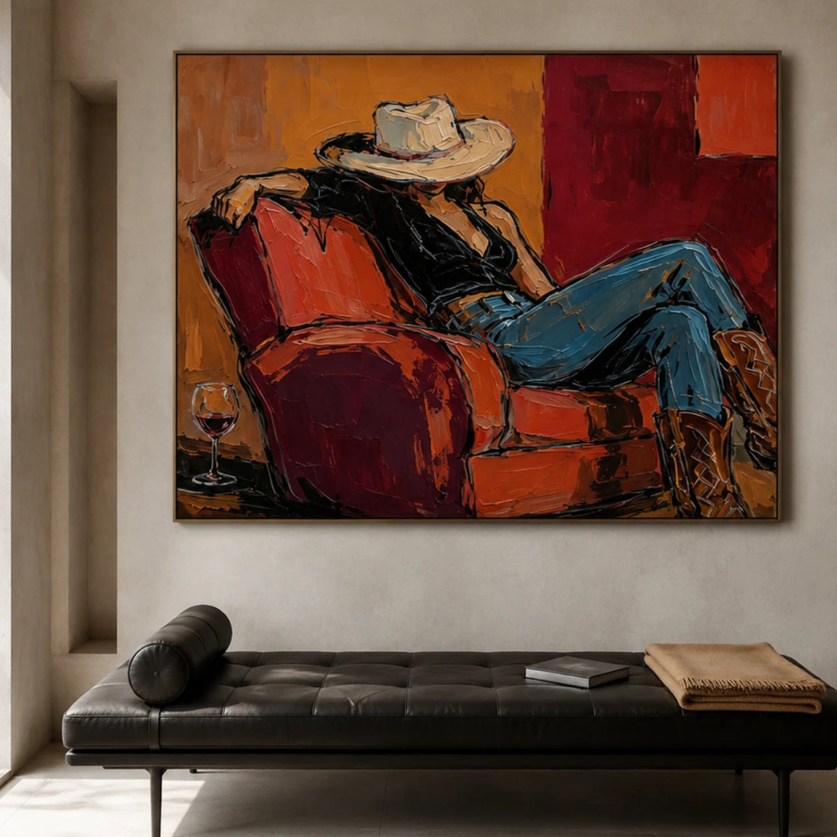 Western Pop Art｜Crimson Chair Solace