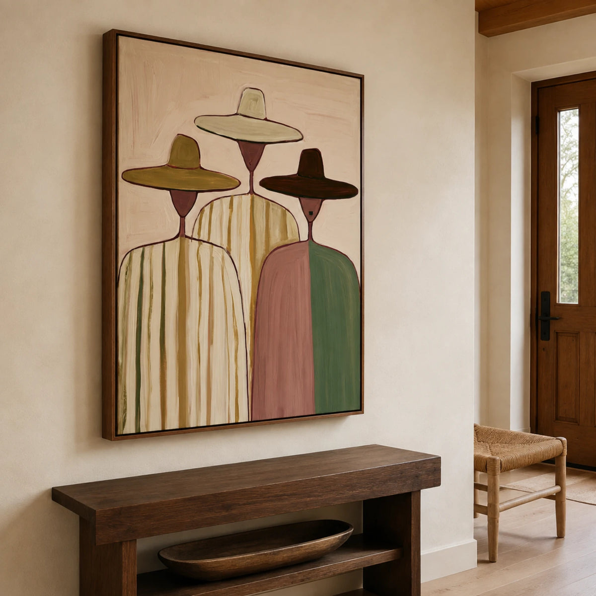Vintage Americana Art｜Three Quiet Figures