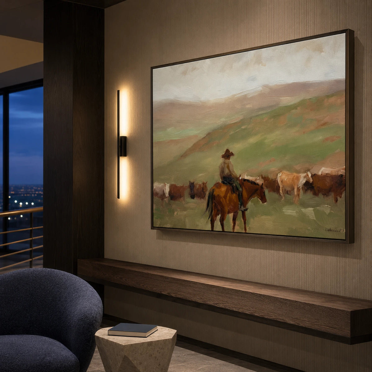 Western Landscapes Art｜Rider Across the Open Prairie