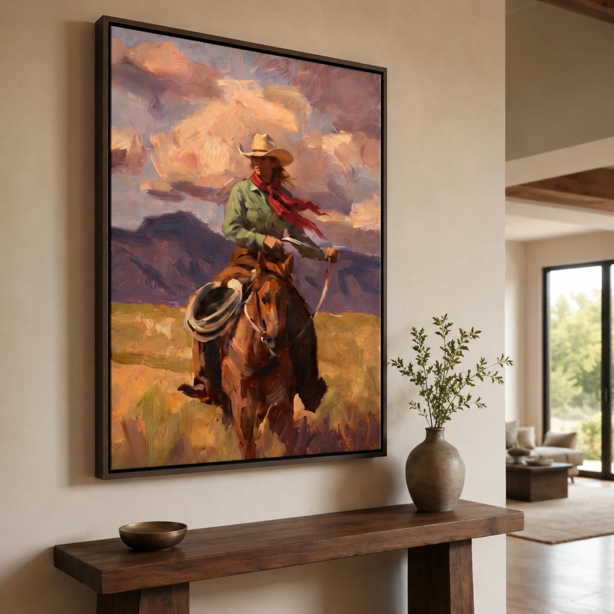 Western Landscapes Art｜The Scarlet Trail Rider