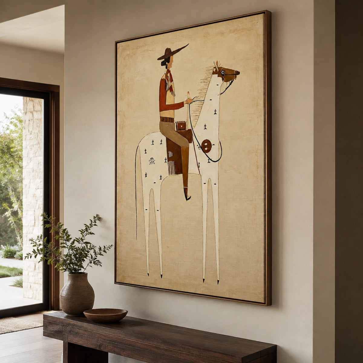 Vintage Americana Art｜White Horse Journey