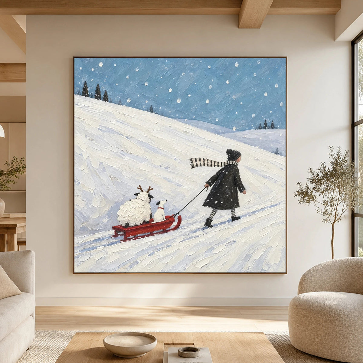 Modern Folk Art｜Winter Walk with Animal Friends