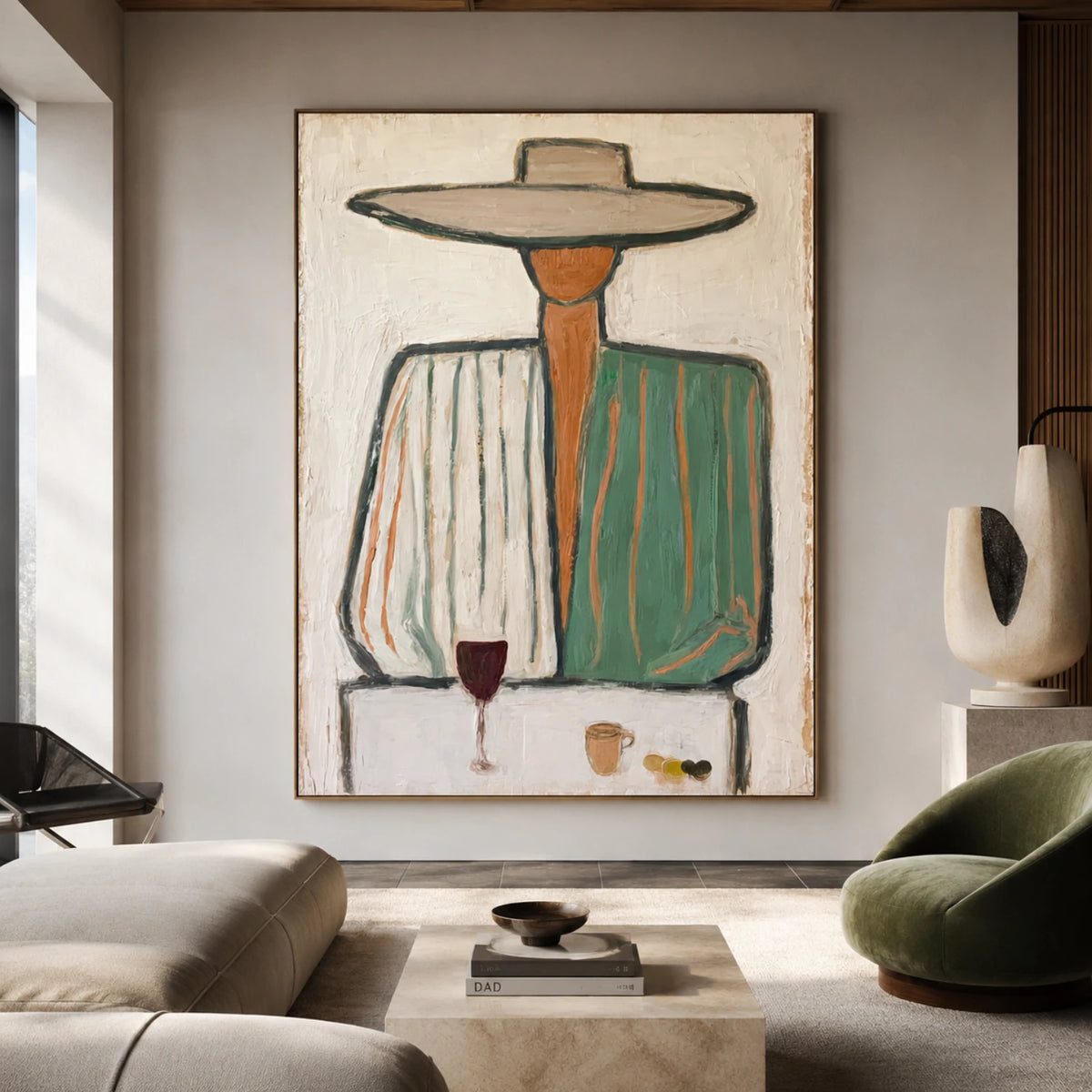 Vintage Americana Art｜Quiet Elegance Beneath the Wide Brim