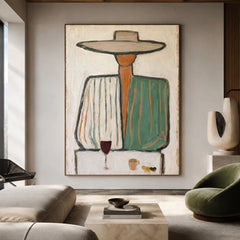 Vintage Americana Art｜Quiet Elegance Beneath the Wide Brim