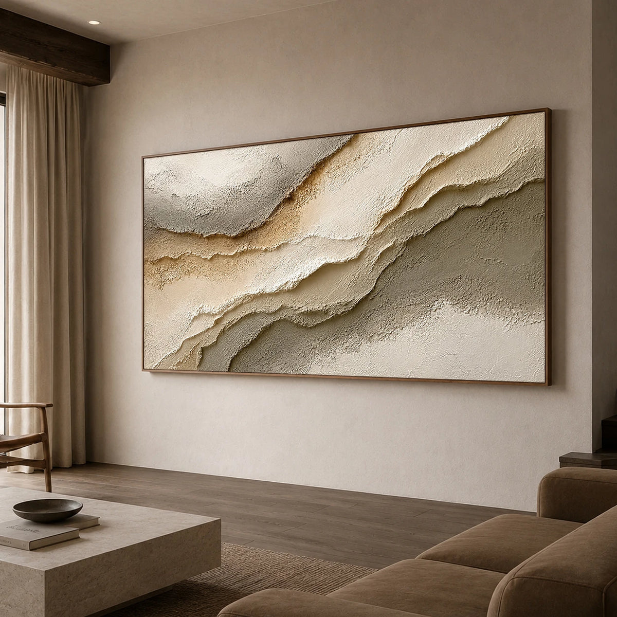 Textured & Impasto Art｜Ivory Sand Layers