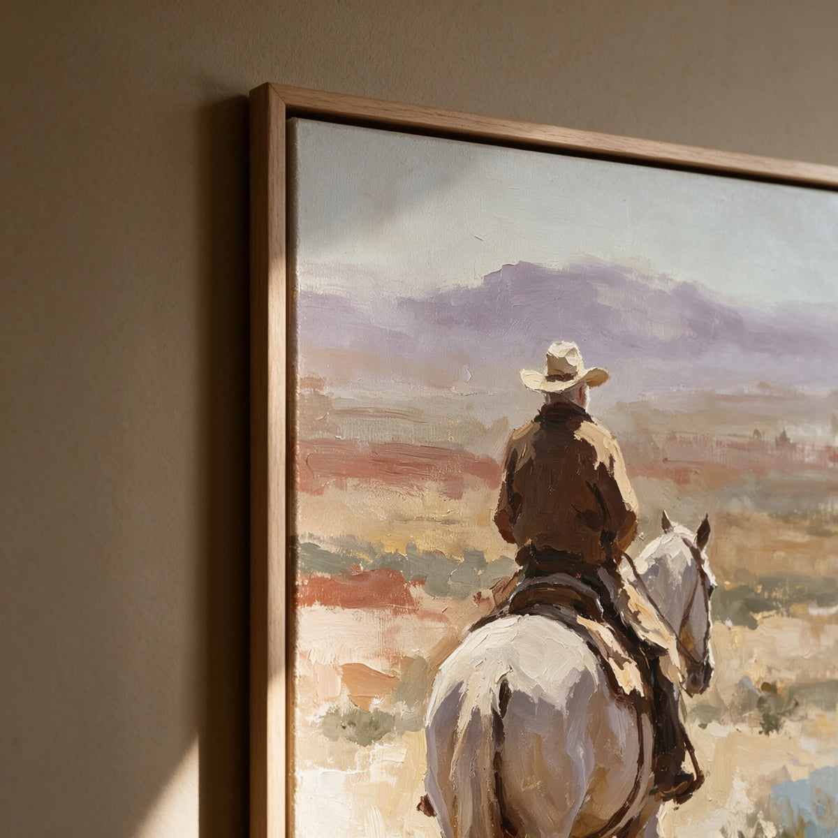 Western Landscapes Art｜Lone Rider Across the Endless Prairie