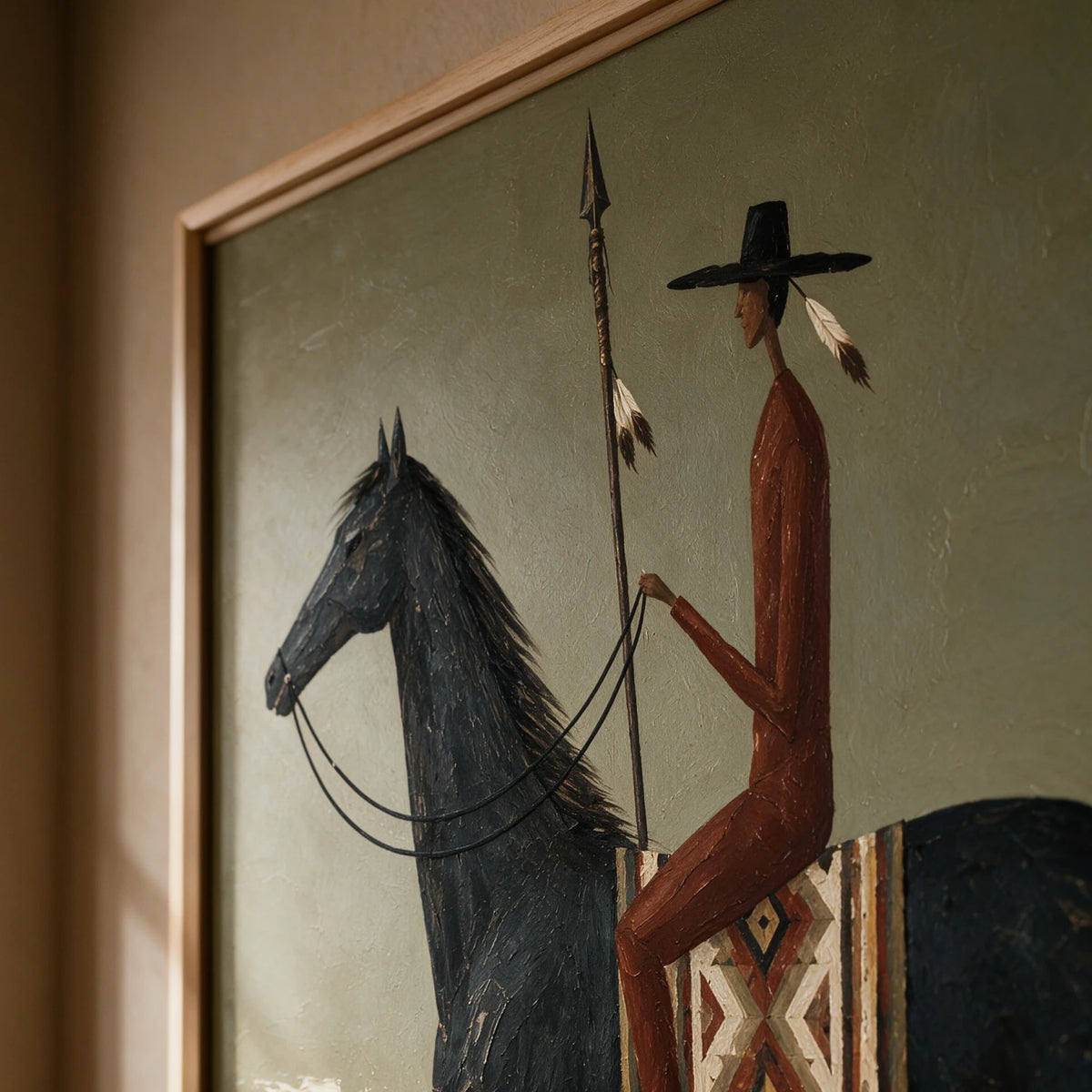 Vintage Americana Art｜Black Rider of the Frontier