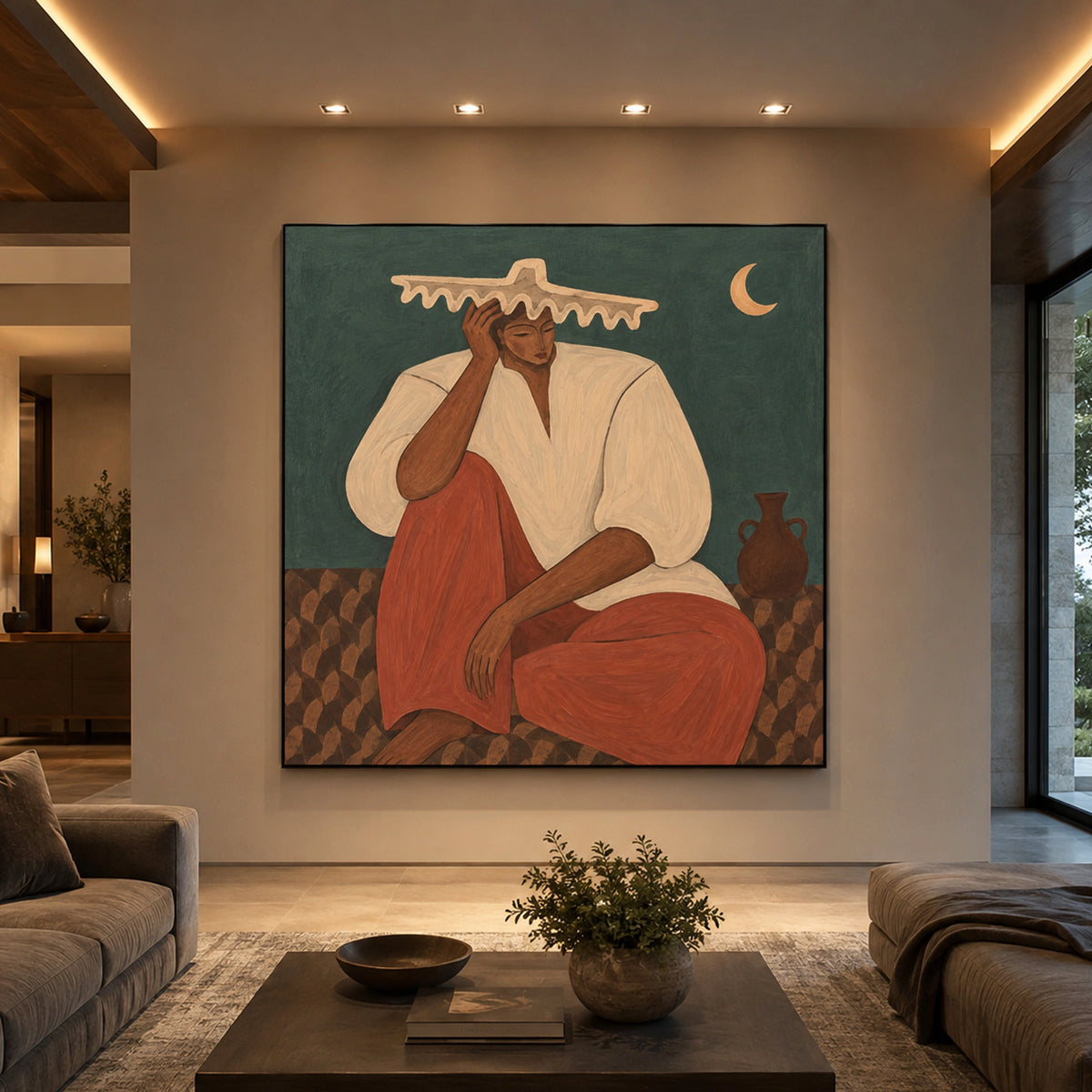 Modern Folk Art｜Moonlit Quietude
