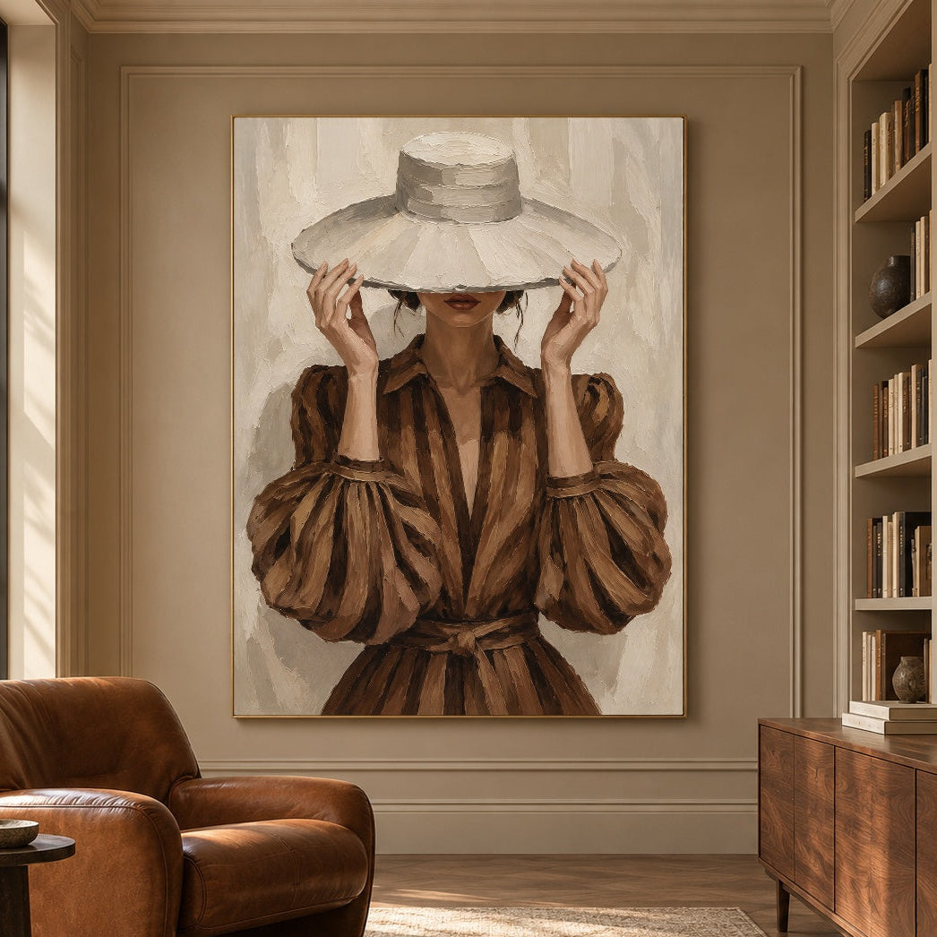 Vintage Americana Art | Mysterious Woman Portrait