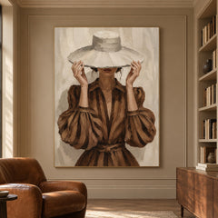 Vintage Americana Art | Mysterious Woman Portrait