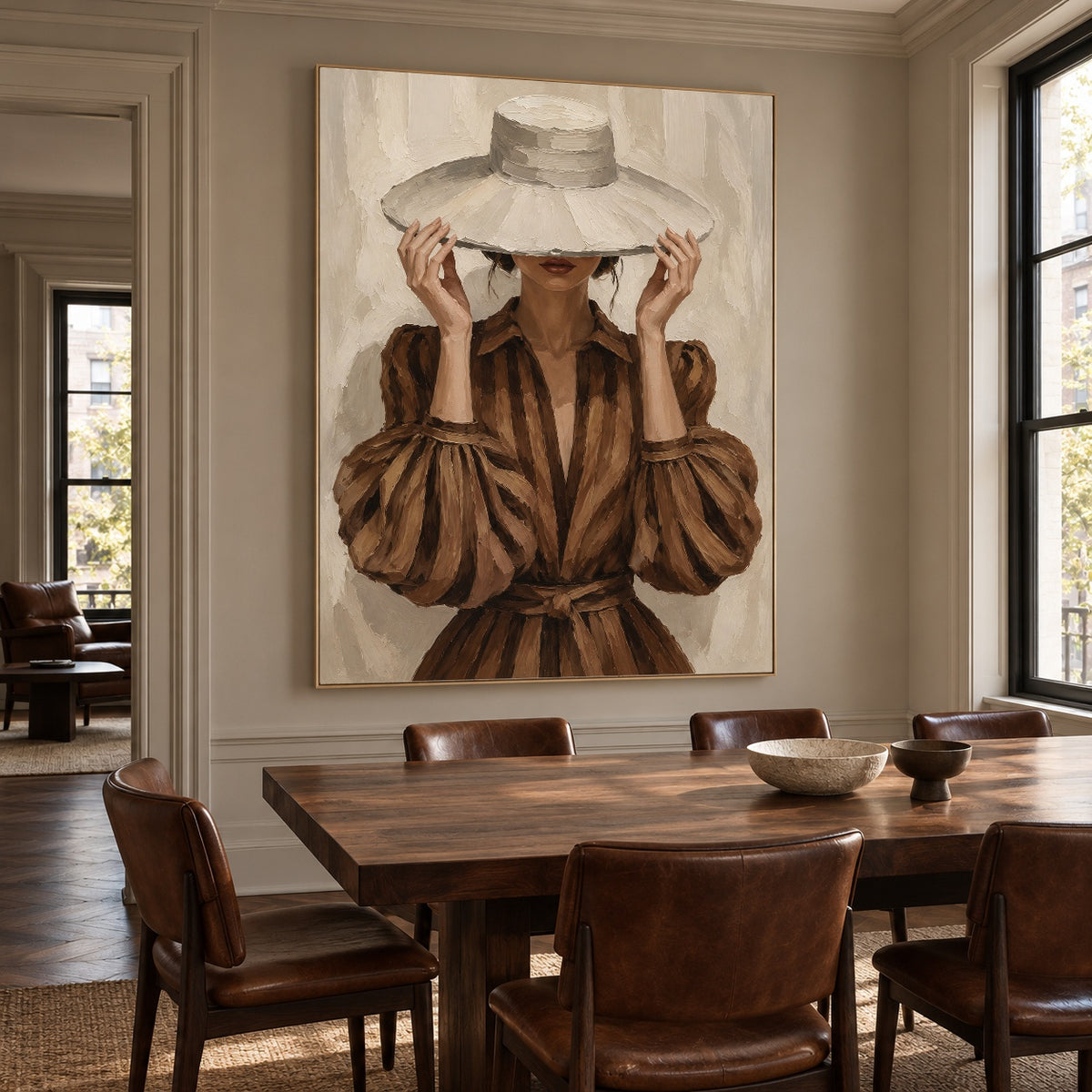 Vintage Americana Art | Mysterious Woman Portrait