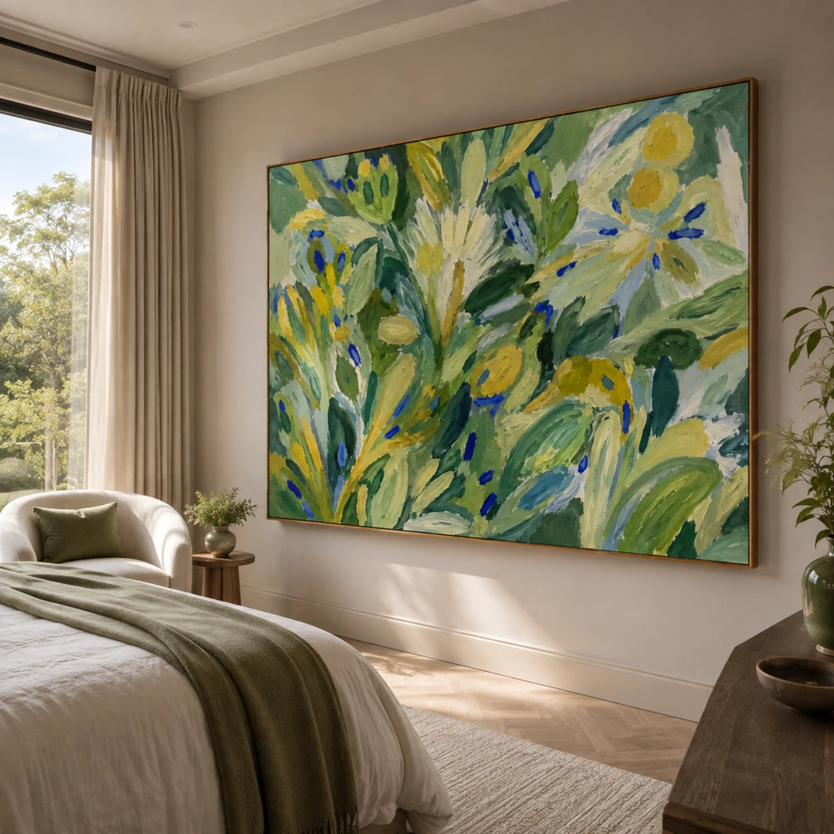 Expressive Contemporary Art｜Verdant Floral Pulse