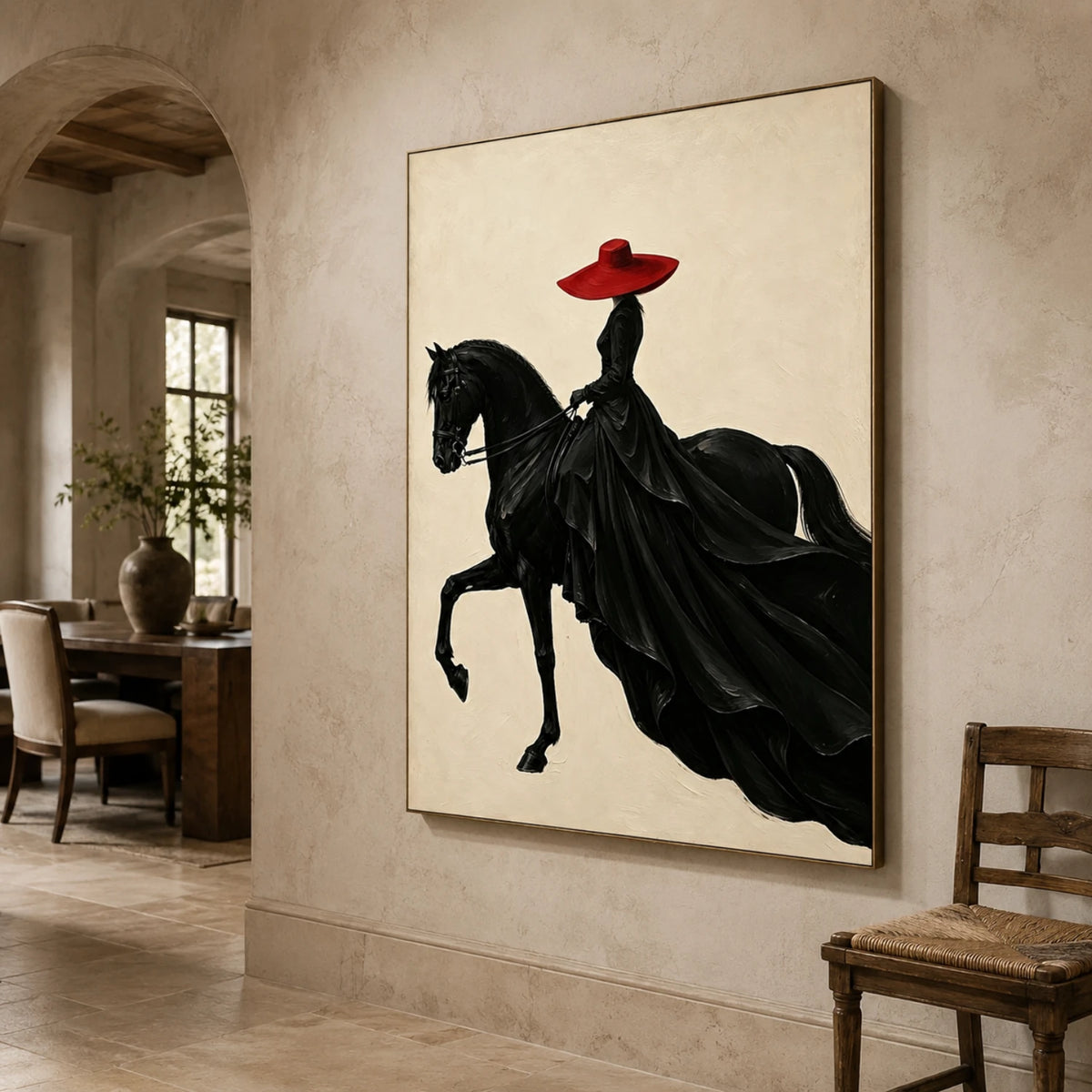 Vintage Americana Art｜Scarlet Midnight Rider