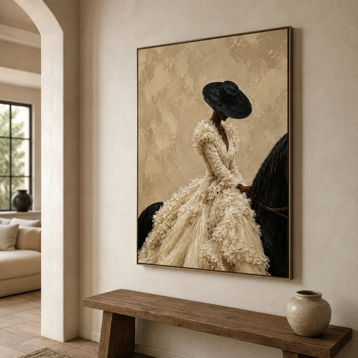 Vintage Americana Art｜Ivory Rider Elegance
